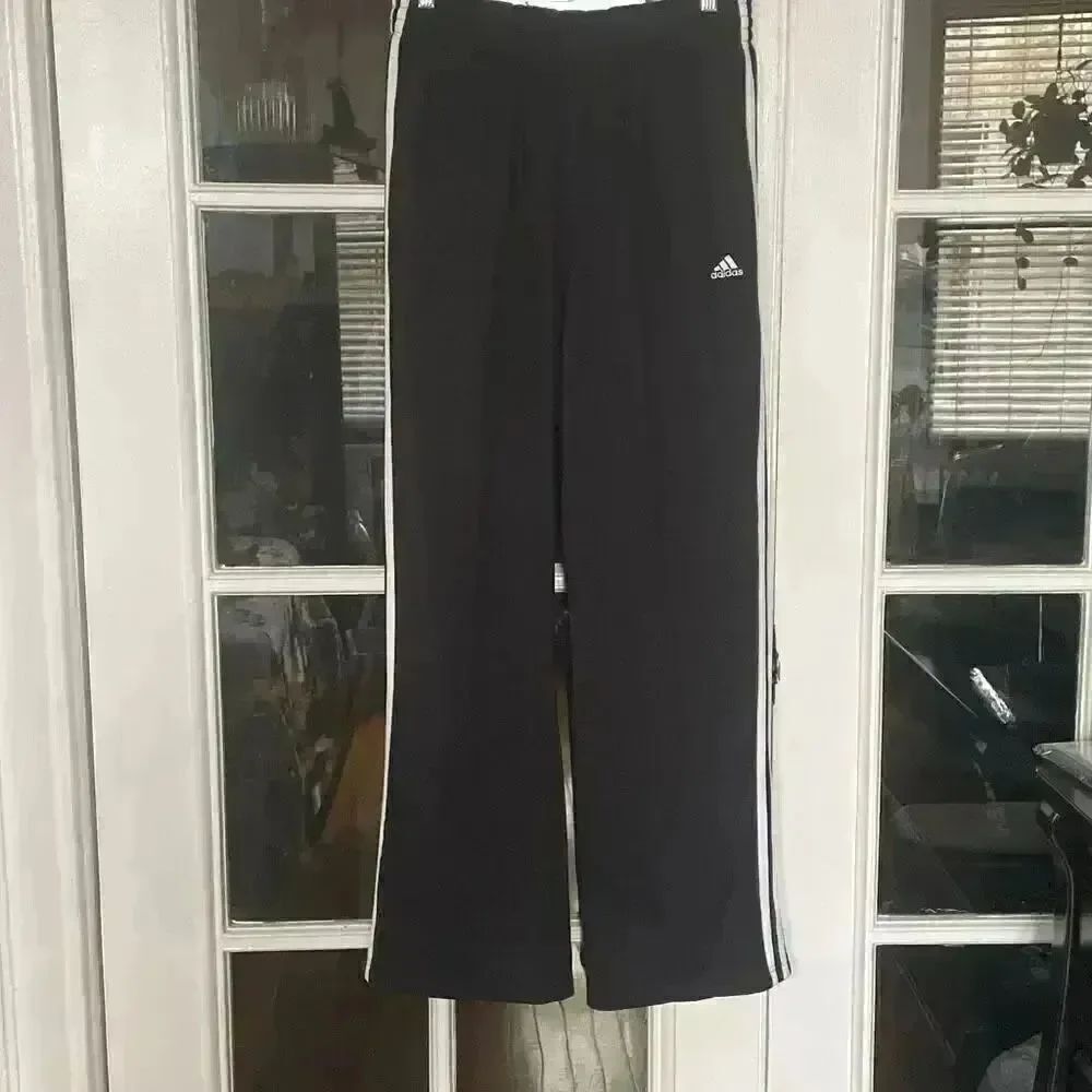 Adidas Unisex men’s women black sweat pants track pants size large